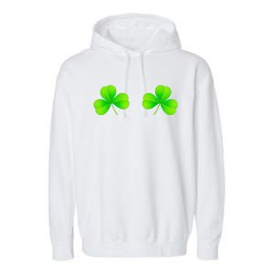 Shamrock Boobs Saint St Patrick's Paddys Day Irish Boobies Garment-Dyed Fleece Hoodie