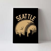 Seattle Baseball Skyline Washington Player Coach Fan Canvas