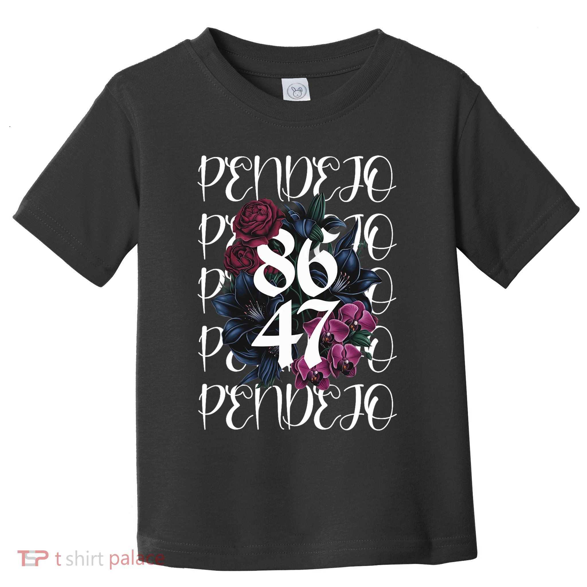 Subtle Boho Style Retro Floral Anti Trump 8647 Protest Toddler T-Shirt