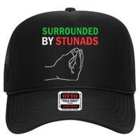 Surrounded By Stunads Funny Italian Sayings High Crown Mesh Back Trucker Hat