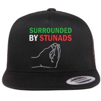 Surrounded By Stunads Funny Italian Sayings Flat Bill Trucker Hat