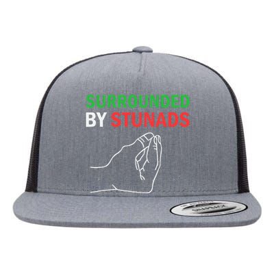 Surrounded By Stunads Funny Italian Sayings Flat Bill Trucker Hat