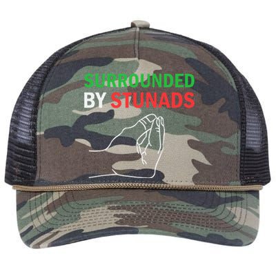 Surrounded By Stunads Funny Italian Sayings Retro Rope Trucker Hat Cap