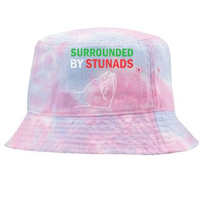 Surrounded By Stunads Funny Italian Sayings Tie-Dyed Bucket Hat