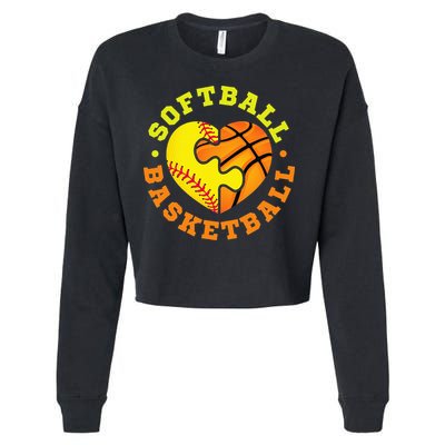 Softball Basketball Cropped Pullover Crew