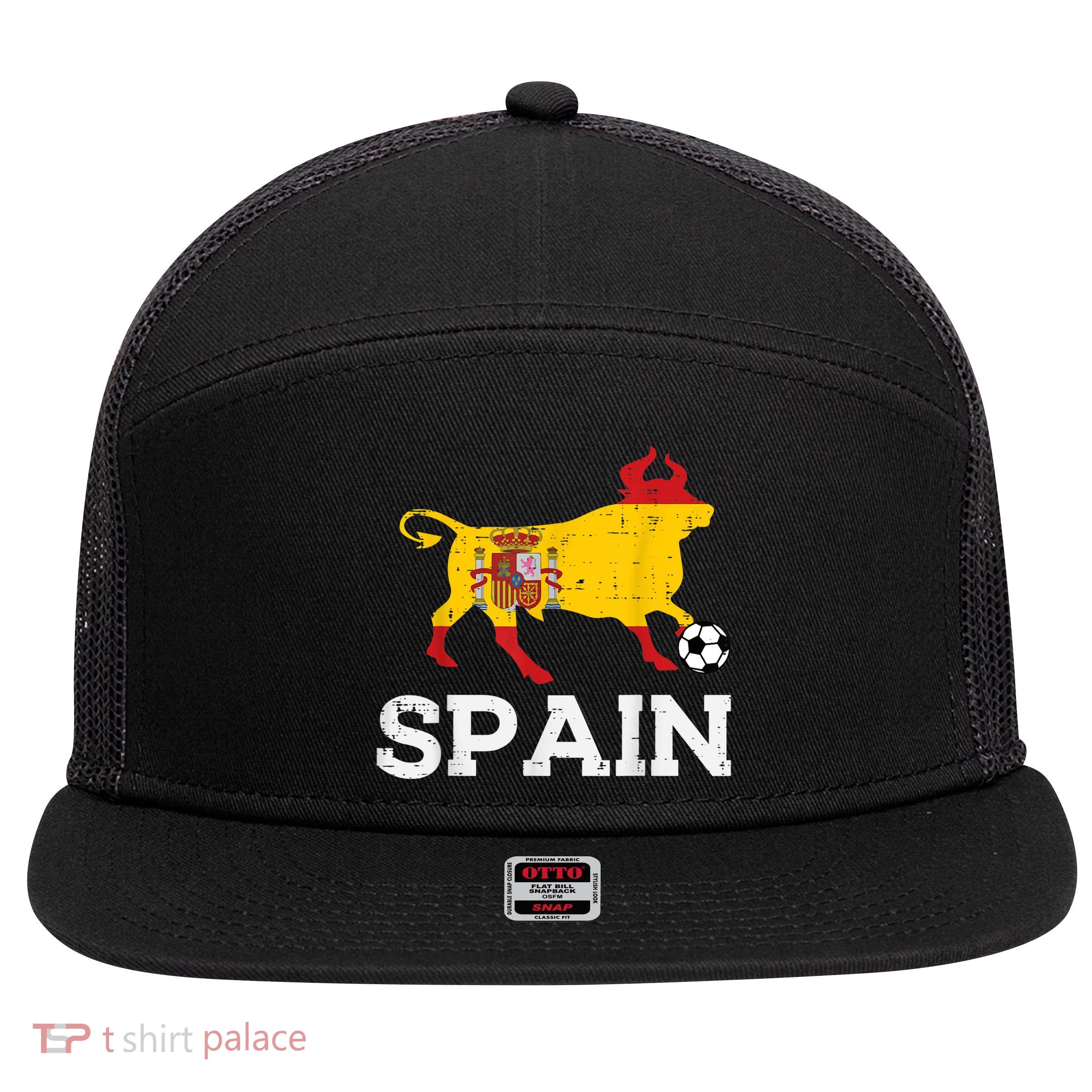 Spain Bull Spanish Soccer Ball    Boys Girls 7 Panel Mesh Trucker Snapback Hat