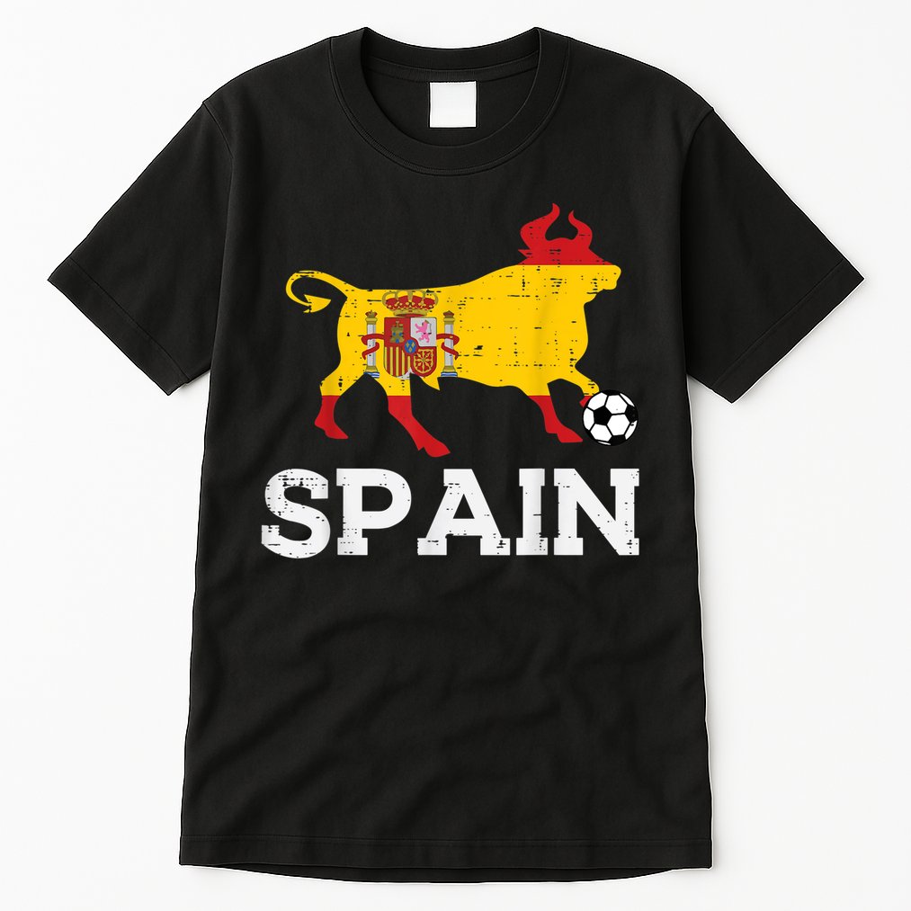 Spain Bull Spanish Soccer Ball    Boys Girls Tall T-Shirt