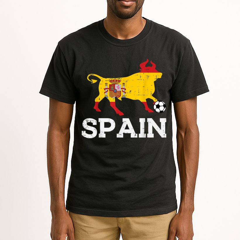 Spain Bull Spanish Soccer Ball    Boys Girls Tall T-Shirt