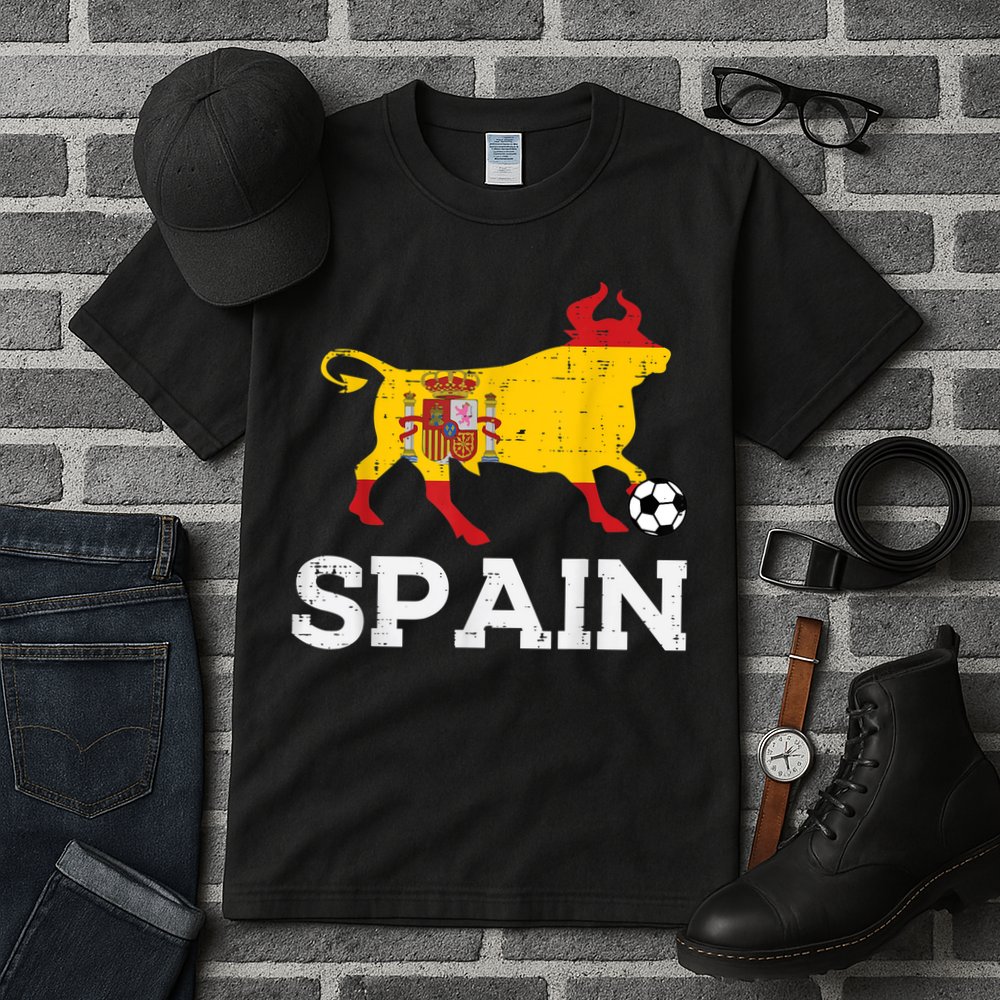 Spain Bull Spanish Soccer Ball    Boys Girls Tall T-Shirt