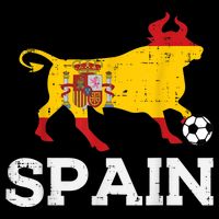 Spain Bull Spanish Soccer Ball    Boys Girls Button