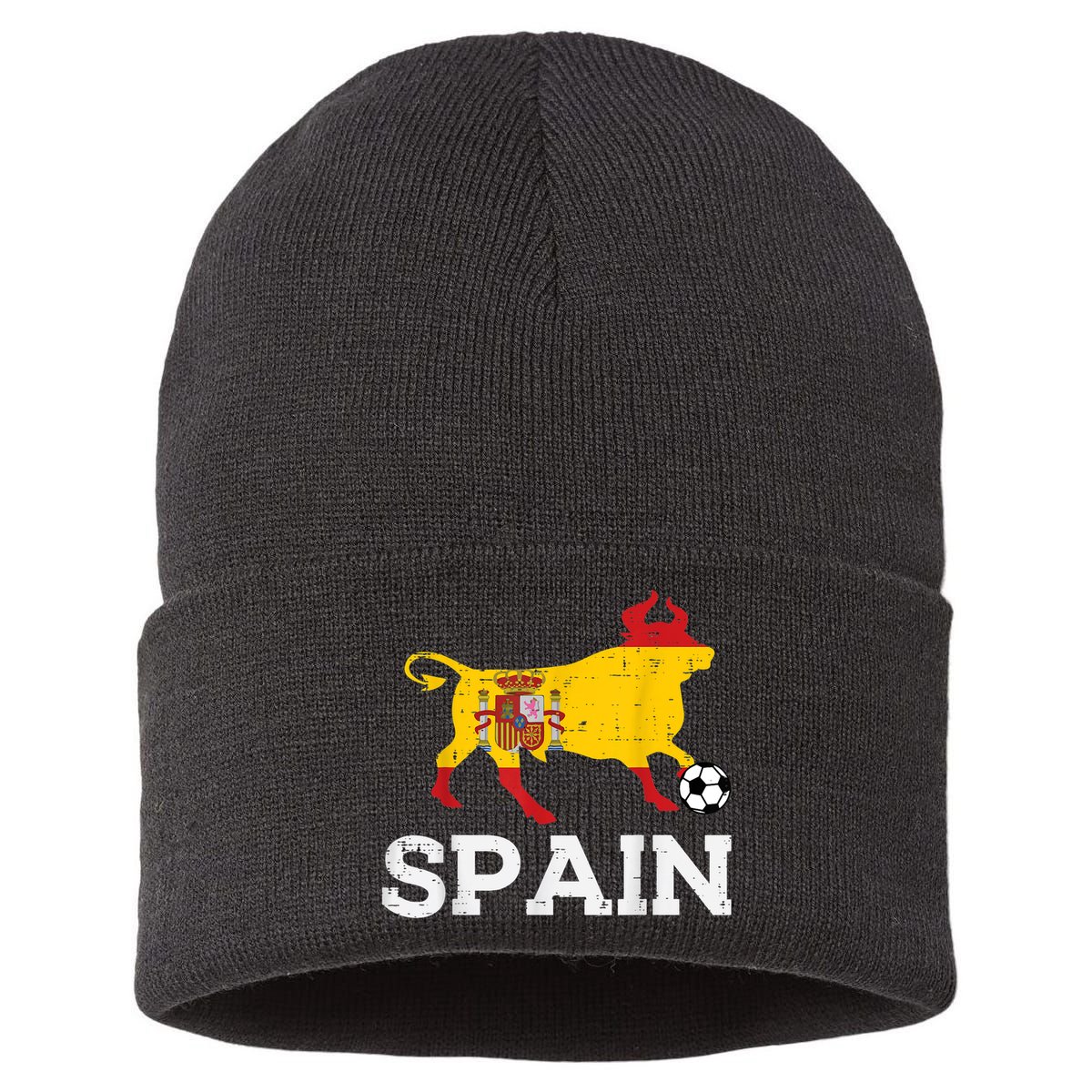 Spain Bull Spanish Soccer Ball    Boys Girls Sustainable Knit Beanie
