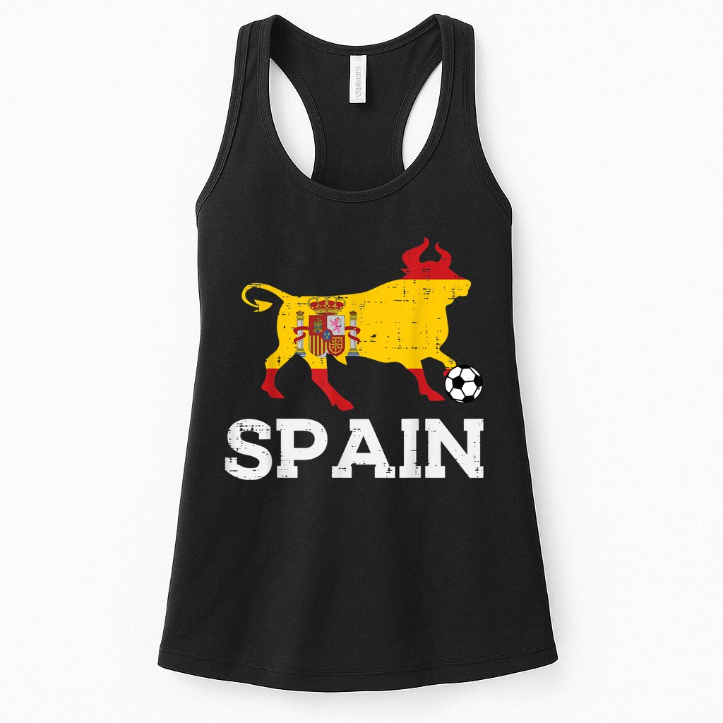 Spain Bull Spanish Soccer Ball    Boys Girls Womens Tank Top