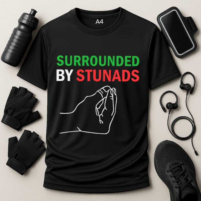 Surrounded By Stunads Funny Italian Sayings Cooling Performance Crew T-Shirt