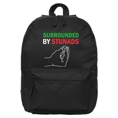 Surrounded By Stunads Funny Italian Sayings 16 in Basic Backpack