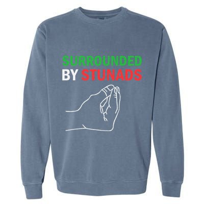Surrounded By Stunads Funny Italian Sayings Garment-Dyed Sweatshirt