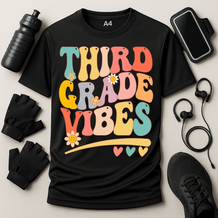 Third Grade Vibes For Girl Boy 3rd Grade Teacher Cooling Performance Crew T-Shirt