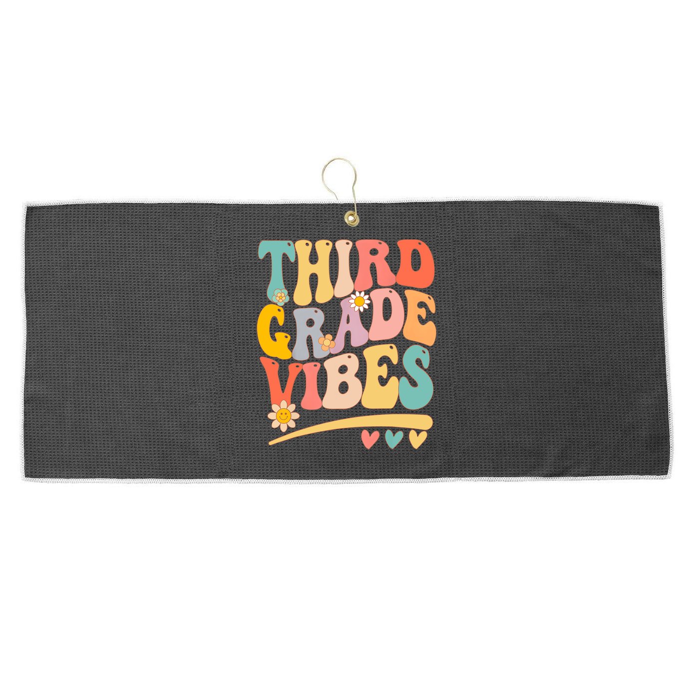 Third Grade Vibes For Girl Boy 3rd Grade Teacher Large Microfiber Waffle Golf Towel
