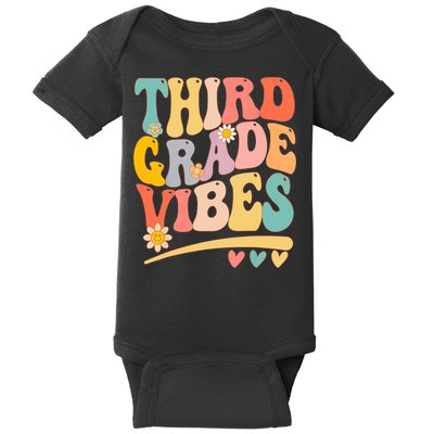 Third Grade Vibes For Girl Boy 3rd Grade Teacher Baby Bodysuit