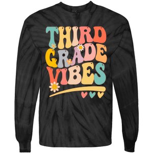 Third Grade Vibes For Girl Boy 3rd Grade Teacher Tie-Dye Long Sleeve Shirt