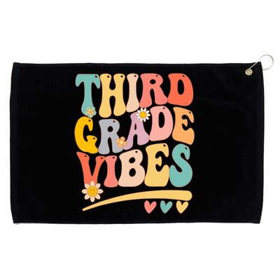 Third Grade Vibes For Girl Boy 3rd Grade Teacher Grommeted Golf Towel