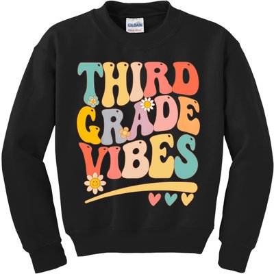 Third Grade Vibes For Girl Boy 3rd Grade Teacher Kids Sweatshirt