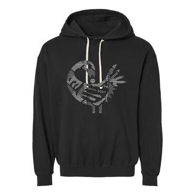 Sankofa Black Simple Pattern Afrocentric Adinkra Symbol Garment-Dyed Fleece Hoodie