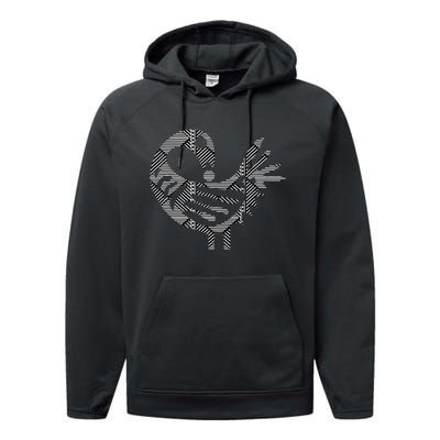 Sankofa Black Simple Pattern Afrocentric Adinkra Symbol Performance Fleece Hoodie