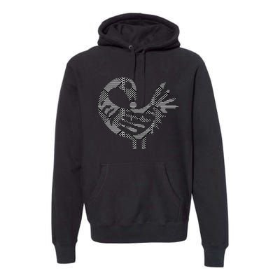 Sankofa Black Simple Pattern Afrocentric Adinkra Symbol Premium Hoodie