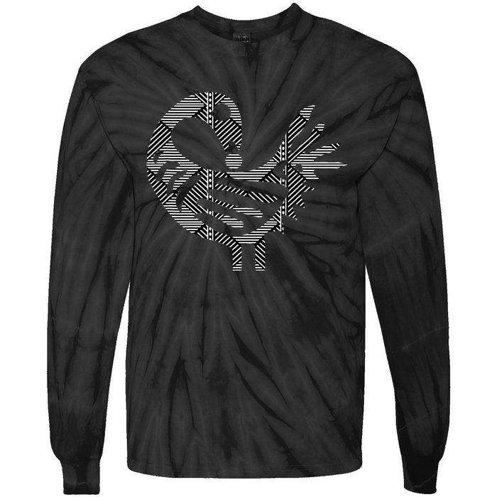 Sankofa Black Simple Pattern Afrocentric Adinkra Symbol Tie-Dye Long Sleeve Shirt