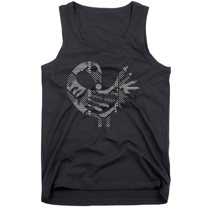 Sankofa Black Simple Pattern Afrocentric Adinkra Symbol Tank Top