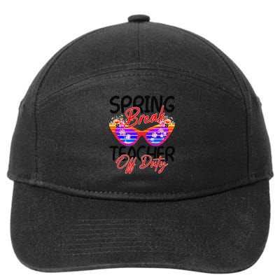 Spring Break Squad 2025 Retro Spring Break Teacher Off Duty 7-Panel Snapback Hat