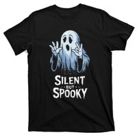 Silent But Spooky Ghost Design For Halloween Lovers T-Shirt