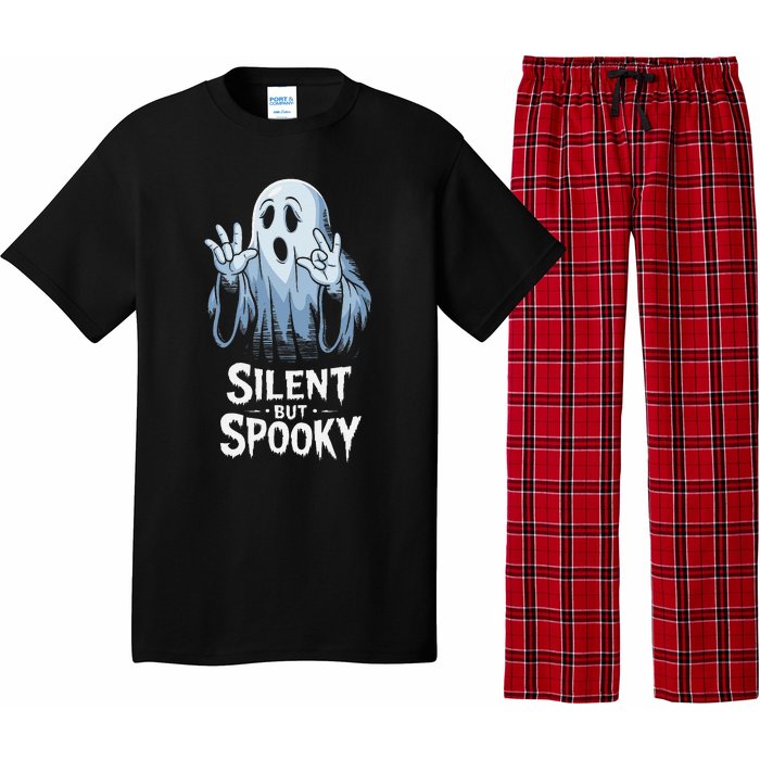 Silent But Spooky Ghost Design For Halloween Lovers Pajama Set