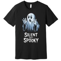 Silent But Spooky Ghost Design For Halloween Lovers Premium T-Shirt