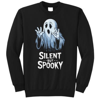 Silent But Spooky Ghost Design For Halloween Lovers Tall Sweatshirt