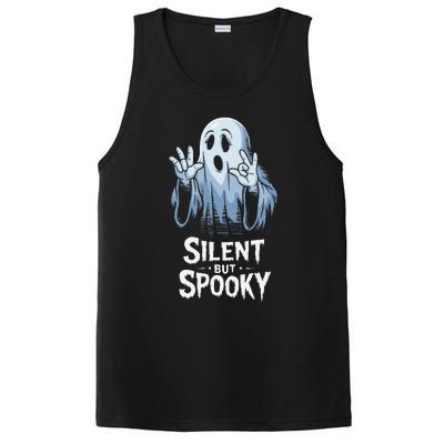 Silent But Spooky Ghost Design For Halloween Lovers PosiCharge Competitor Tank