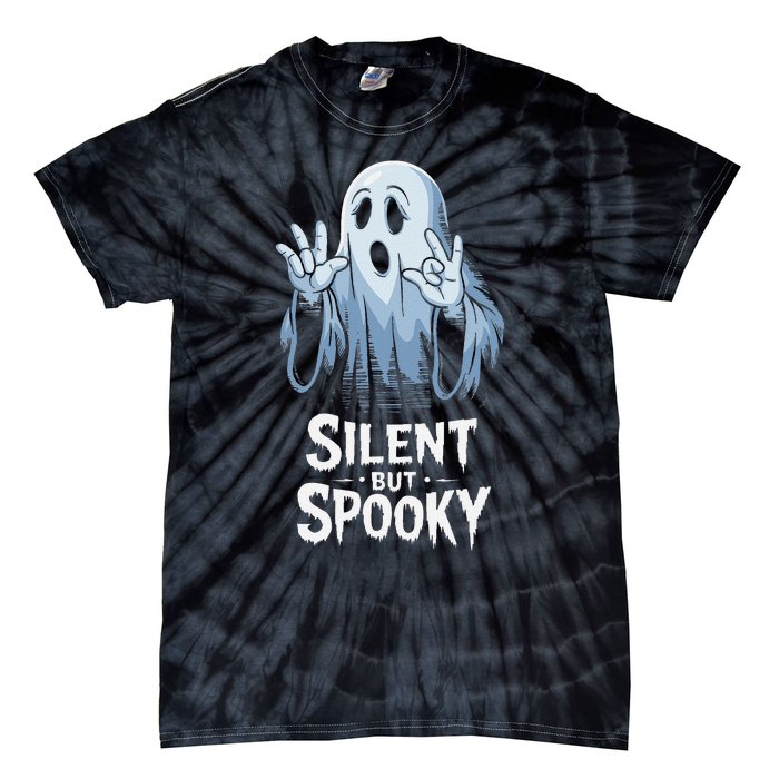 Silent But Spooky Ghost Design For Halloween Lovers Tie-Dye T-Shirt