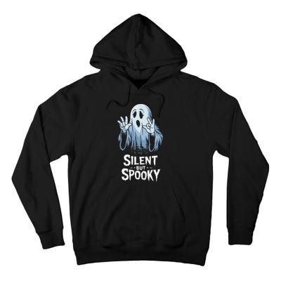 Silent But Spooky Ghost Design For Halloween Lovers Tall Hoodie