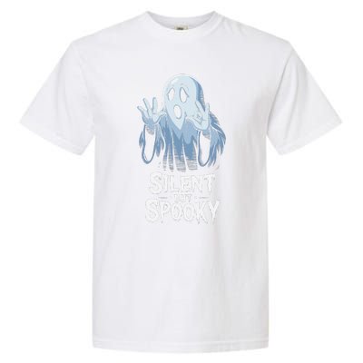 Silent But Spooky Ghost Design For Halloween Lovers Garment-Dyed Heavyweight T-Shirt