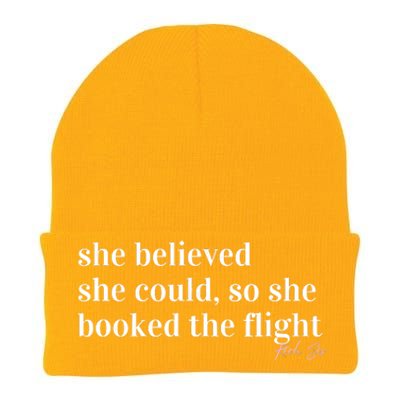 She Believed She Could, So She Booked Knit Cap Winter Beanie