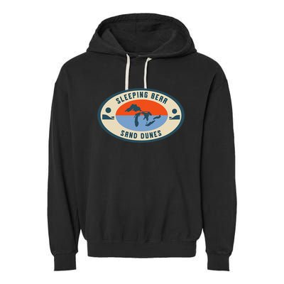 Sleeping Bear Sand Dunes Michigan Michigander Great Lakes Garment-Dyed Fleece Hoodie