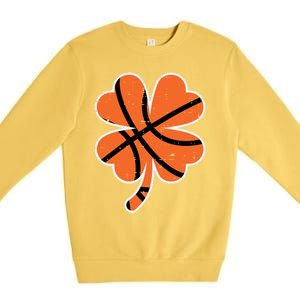 Shamrock Basketball St Patricks Day Sports Cute Gift Premium Crewneck Sweatshirt