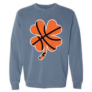 Shamrock Basketball St Patricks Day Sports Cute Gift Garment-Dyed Sweatshirt