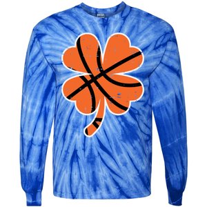 Shamrock Basketball St Patricks Day Sports Cute Gift Tie-Dye Long Sleeve Shirt