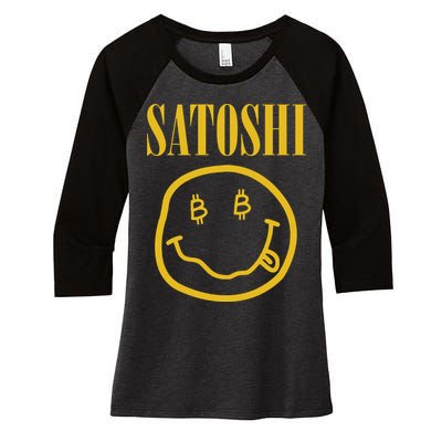 Satoshi Bitcoin Women's Tri-Blend 3/4-Sleeve Raglan Shirt