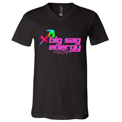 Sagittarius Big Sag Energy V-Neck T-Shirt