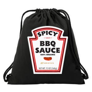 Spicy Bbq Sauce Bottle Label Funny Group Halloween Costume Drawstring Bag