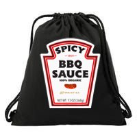 Spicy Bbq Sauce Bottle Label Funny Group Halloween Costume Drawstring Bag