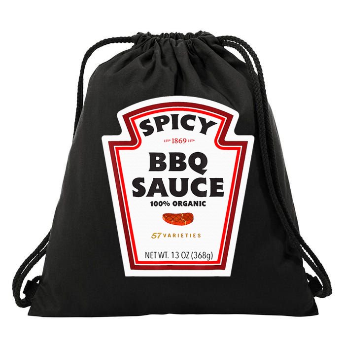 Spicy Bbq Sauce Bottle Label Funny Group Halloween Costume Drawstring Bag