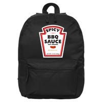 Spicy Bbq Sauce Bottle Label Funny Group Halloween Costume 16 in Basic Backpack